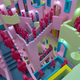 Squid Game workers moving up its Escher-style stairs.